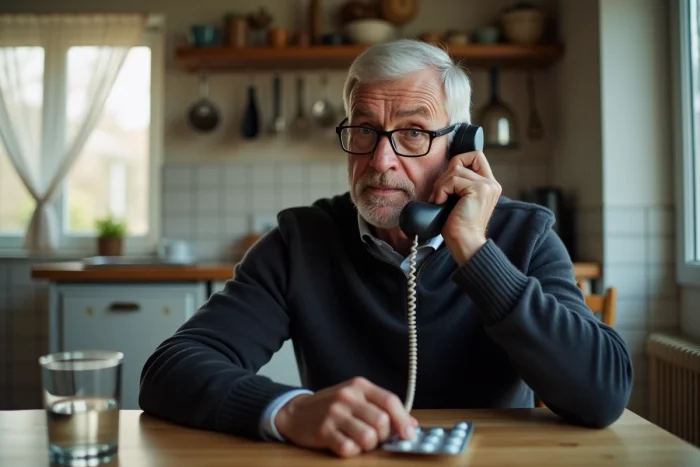 Patient âgé appelant le 116 117 depuis son domicile pour un avis médical non urgent
